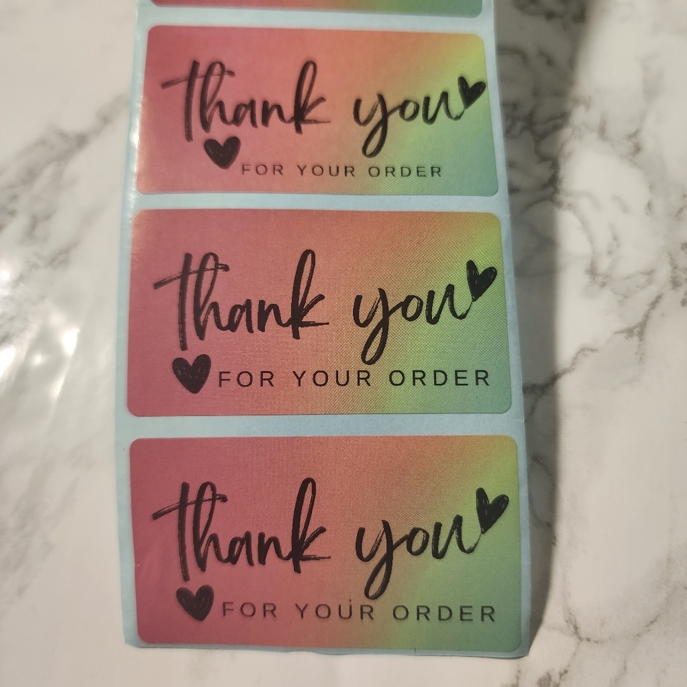 ♥️ 5x25 / 50 Thank Thermal Thank You Stickers